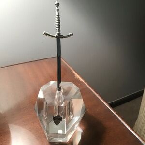 Sword of Excalibur Vintage letter opener in Clear paperweight